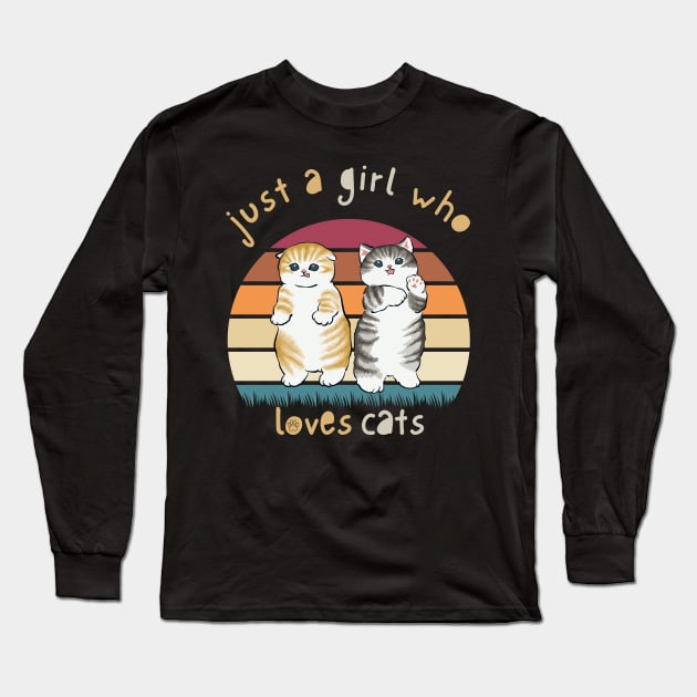 just a girl who loves cats Long Sleeve T-Shirt by Heroic Rizz